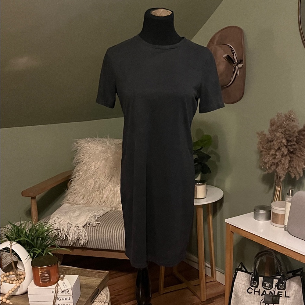 Elegant Black sueade Women's Dress